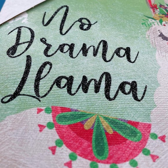 No Drama Llama Canvas Silkscreen Wall Art Dorm Room Kids Room - Picture 2 of 3
